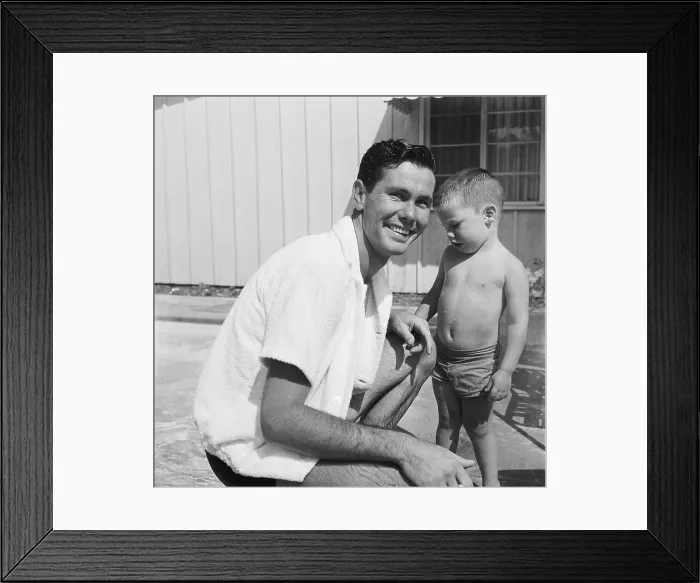 Framed Print : Carson At home With Son Cory Framed Print : Carson At home With Son Cory