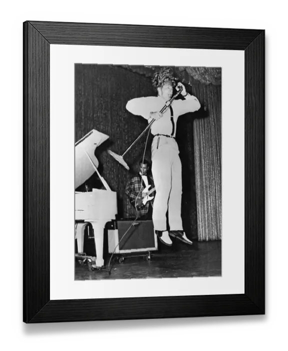 Framed Print : Jerry Lee Lewis Performs On Stage