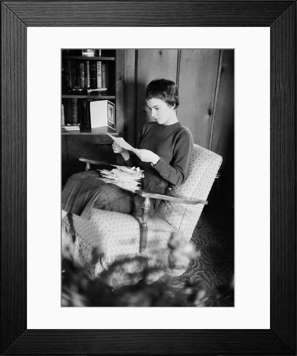 Framed Print : Jean Seberg Reads Fan Mail Framed Print : Jean Seberg Reads Fan Mail