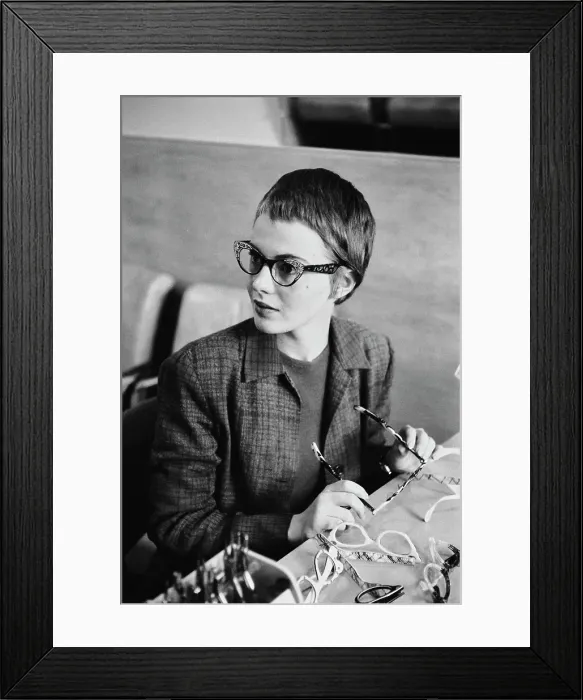 Framed Print : Jean Seberg At Optician's Shop Framed Print : Jean Seberg At Optician's Shop