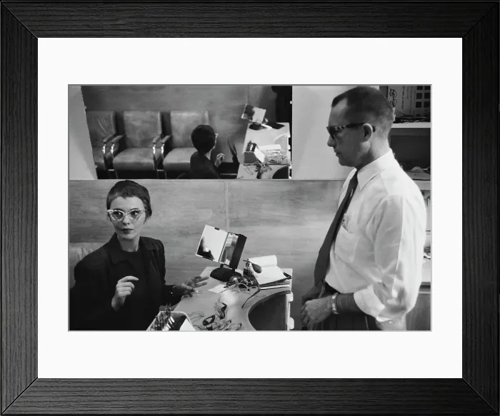 Framed Print : Jean Seberg At Optician's Shop Framed Print : Jean Seberg At Optician's Shop
