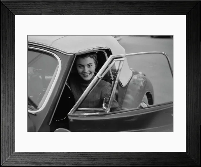 Framed Print : Jean Seberg In Roadser Framed Print : Jean Seberg In Roadser