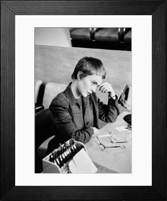 Framed Print : Jean Seberg At Optician's Shop Framed Print : Jean Seberg At Optician's Shop