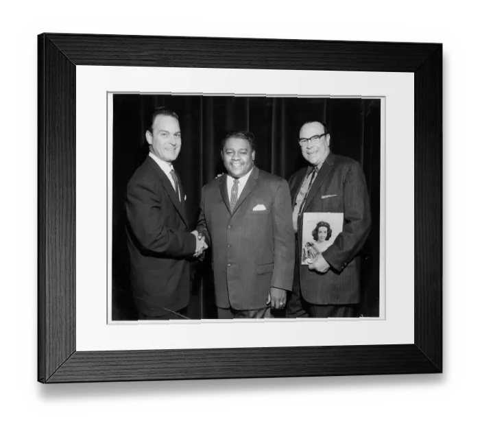 Framed Print : R&B Musician Fats Domino Portrait with 2 Men Framed Print : R&B Musician Fats Domino Portrait with 2 Men