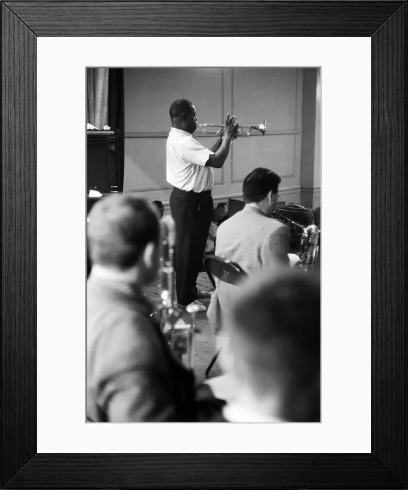 Framed Print : Louis Armstrong Performs At A Church Service Framed Print : Louis Armstrong Performs At A Church Service