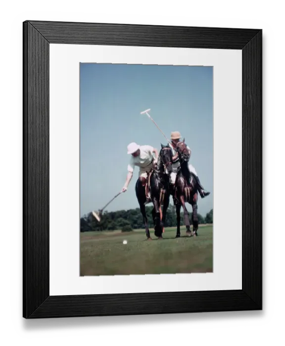 Framed Print : PONY CLUB. UNIONVILLE, PA - CIRCA 1958: A view as riders play polo at the Framed Print : PONY CLUB. UNIONVILLE, PA - CIRCA 1958: A view as riders play polo at the