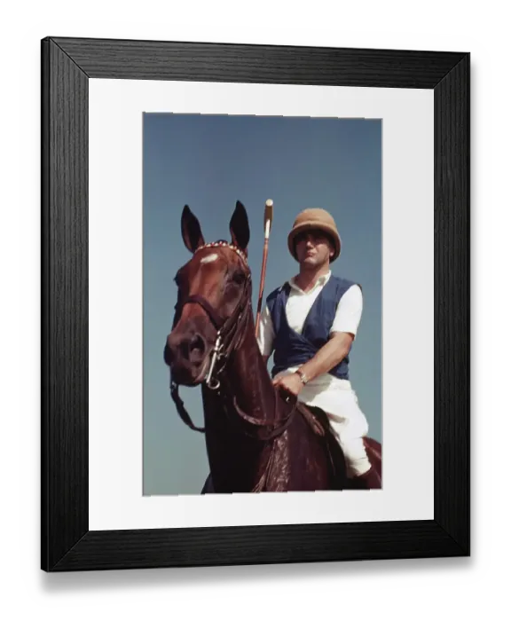 Framed Print : PONY CLUB. UNIONVILLE, PA - CIRCA 1958: A rider poses on his polo pony Framed Print : PONY CLUB. UNIONVILLE, PA - CIRCA 1958: A rider poses on his polo pony