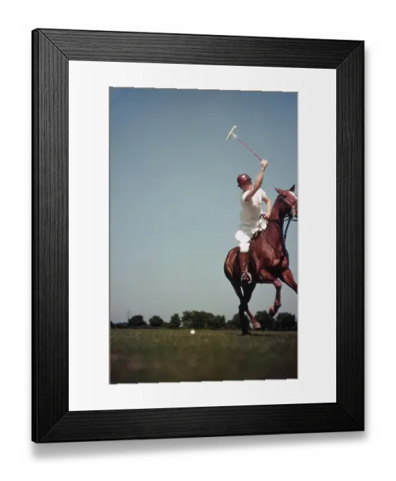 Framed Print : PONY CLUB. UNIONVILLE, PA - CIRCA 1958: A rider swings his polo mallet Framed Print : PONY CLUB. UNIONVILLE, PA - CIRCA 1958: A rider swings his polo mallet