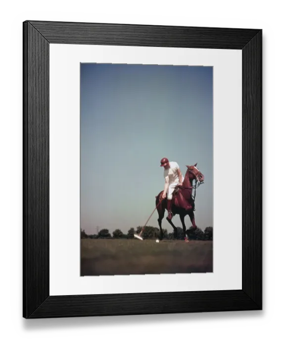 Framed Print : PONY CLUB. UNIONVILLE, PA - CIRCA 1958: A rider swings his polo mallet Framed Print : PONY CLUB. UNIONVILLE, PA - CIRCA 1958: A rider swings his polo mallet