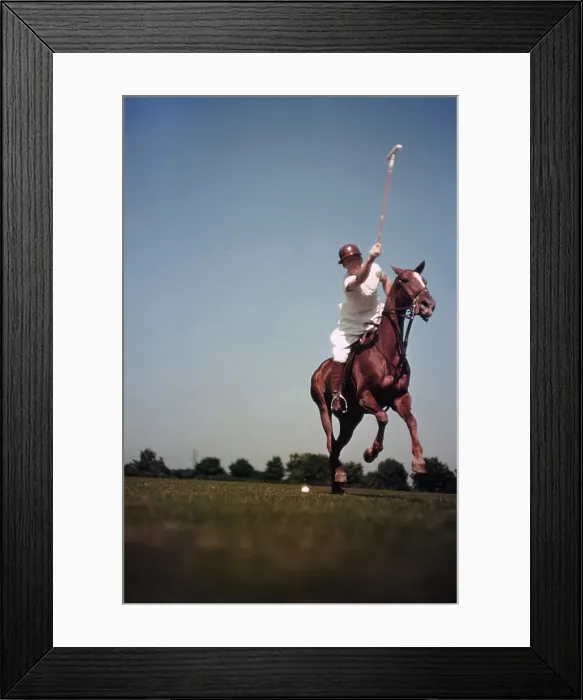 Framed Print : PONY CLUB. UNIONVILLE, PA - CIRCA 1958: A rider swings his polo mallet Framed Print : PONY CLUB. UNIONVILLE, PA - CIRCA 1958: A rider swings his polo mallet