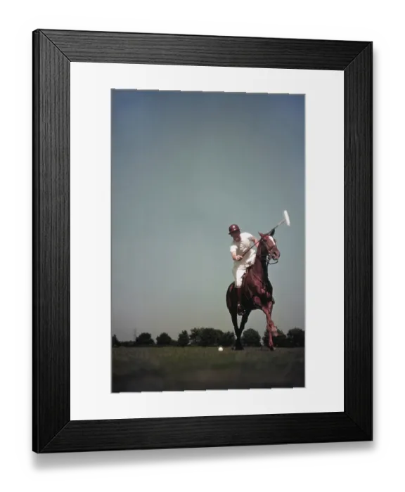 Framed Print : PONY CLUB. UNIONVILLE, PA - CIRCA 1958: A rider swings his polo mallet Framed Print : PONY CLUB. UNIONVILLE, PA - CIRCA 1958: A rider swings his polo mallet