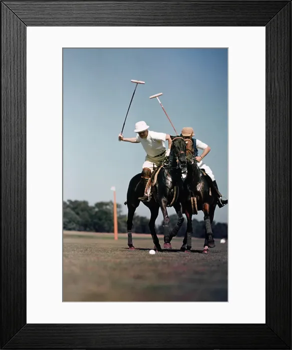 Framed Print : PONY CLUB. UNIONVILLE, PA - CIRCA 1958: A view as riders play polo at the Framed Print : PONY CLUB. UNIONVILLE, PA - CIRCA 1958: A view as riders play polo at the
