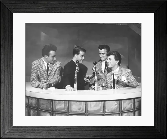 Framed Print : Dion And The Belmonts With Dick Clark Framed Print : Dion And The Belmonts With Dick Clark