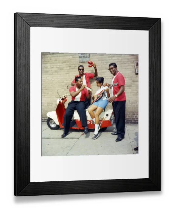 Framed Print : Bo Diddley & His Band On A Scooter Framed Print : Bo Diddley & His Band On A Scooter