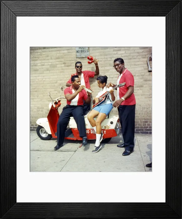 Framed Print : Bo Diddley & His Band On A Scooter Framed Print : Bo Diddley & His Band On A Scooter