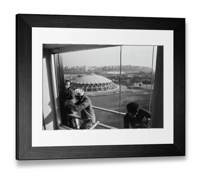 Framed Print : Construction of the Olympic Facilities in Rome