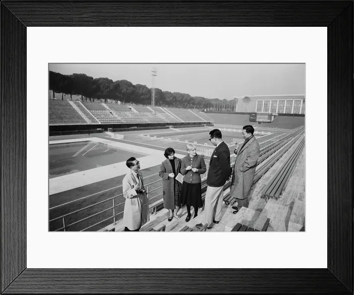 Framed Print : Construction of the Olympic Facilities in Rome Framed Print : Construction of the Olympic Facilities in Rome
