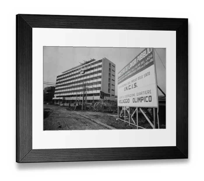 Framed Print : Construction of the Olympic Facilities in Rome Framed Print : Construction of the Olympic Facilities in Rome