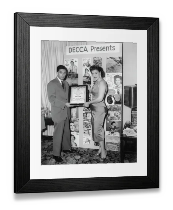 Framed Print : Patsy Cline Decca Records Award Framed Print : Patsy Cline Decca Records Award