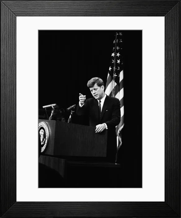 Framed Print : President Kennedy Holds A Press Conference