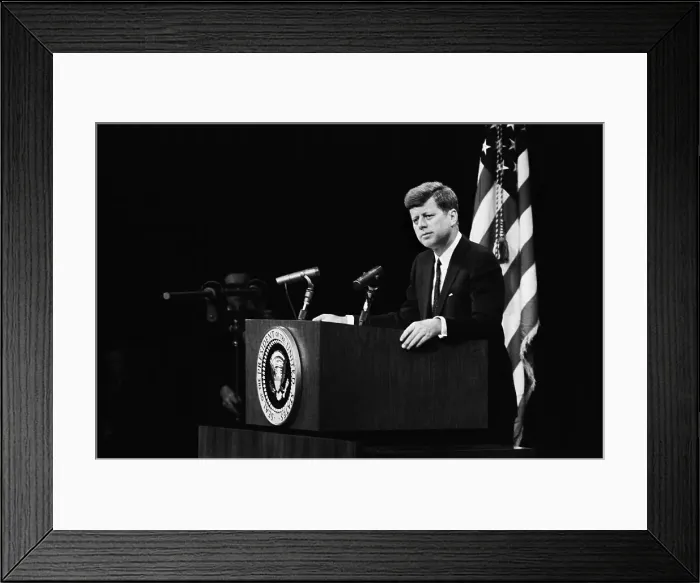 Framed Print : President Kennedy Holds A Press Conference