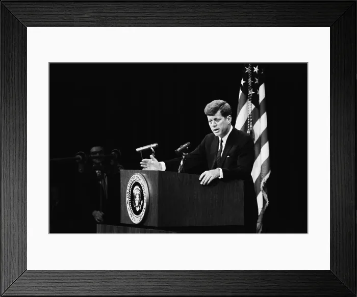 Framed Print : President Kennedy Holds A Press Conference Framed Print : President Kennedy Holds A Press Conference