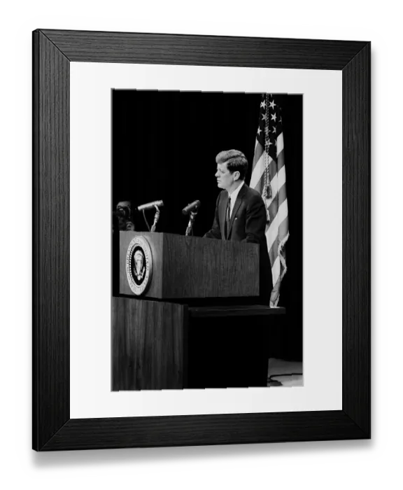 Framed Print : President Kennedy Holds A Press Conference