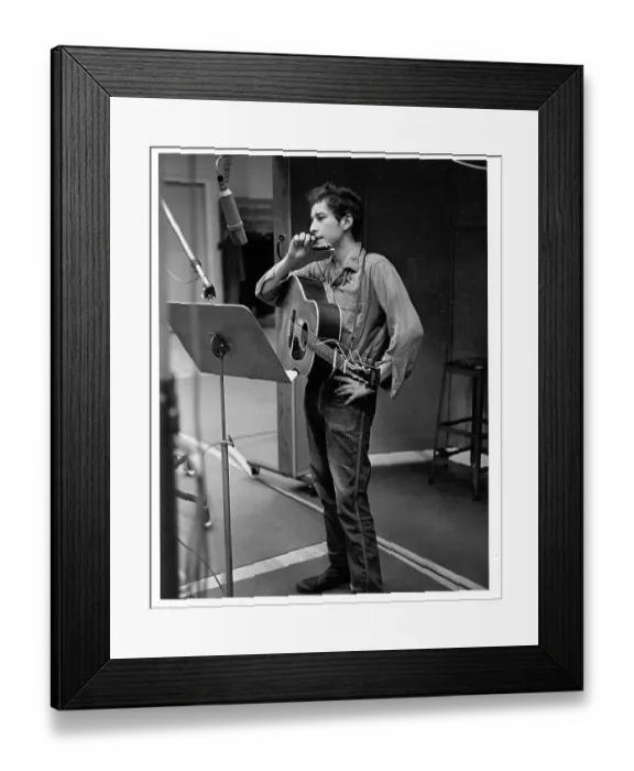 Framed Print : Bob Dylan Records His First Album For Columbia