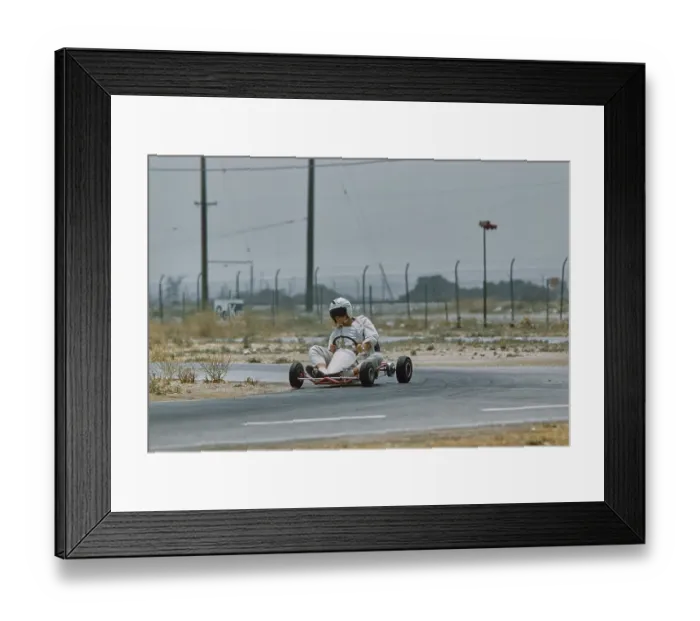 Framed Print : Paul Newman, Go Kart Raceway, Azusa, California Framed Print : Paul Newman, Go Kart Raceway, Azusa, California