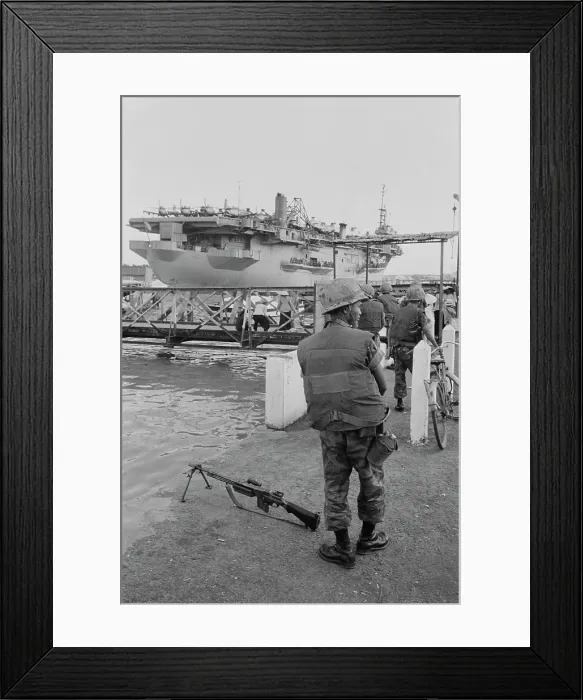 Framed Print : USNS Core. The US aircraft carrier USNS Core docks at Saigon harbour Framed Print : USNS Core. The US aircraft carrier USNS Core docks at Saigon harbour