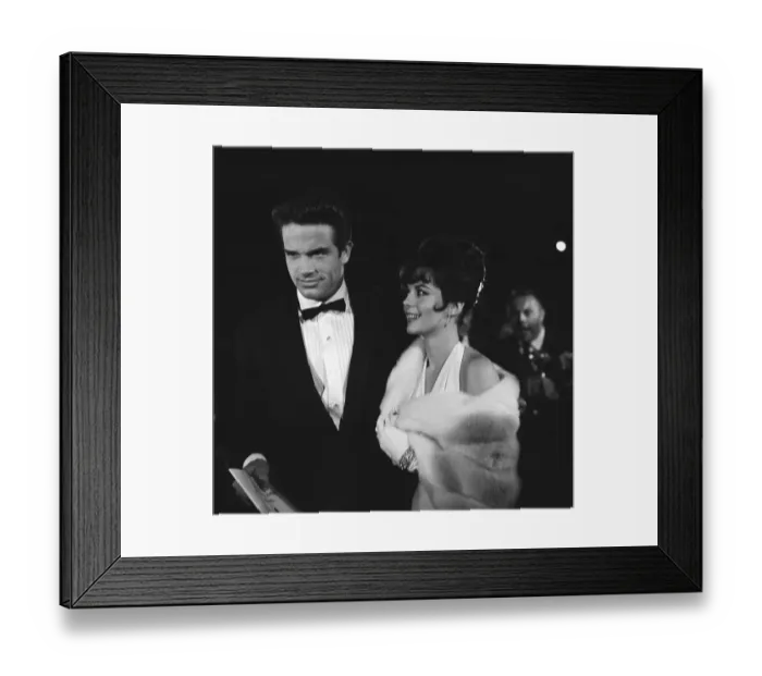 Framed Print : April 9, 1962, Santa Monica, Warren Beatty with Natalie Wood Framed Print : April 9, 1962, Santa Monica, Warren Beatty with Natalie Wood