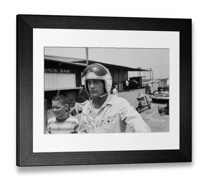 Framed Print : Paul Newman, Go Kart Raceway, Azusa, California Framed Print : Paul Newman, Go Kart Raceway, Azusa, California