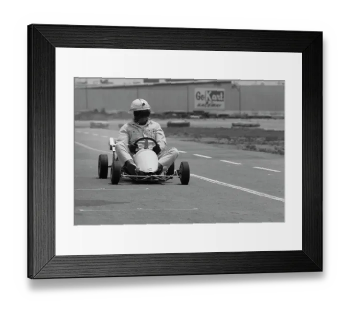 Framed Print : Paul Newman, Go Kart Raceway, Azusa, California Framed Print : Paul Newman, Go Kart Raceway, Azusa, California