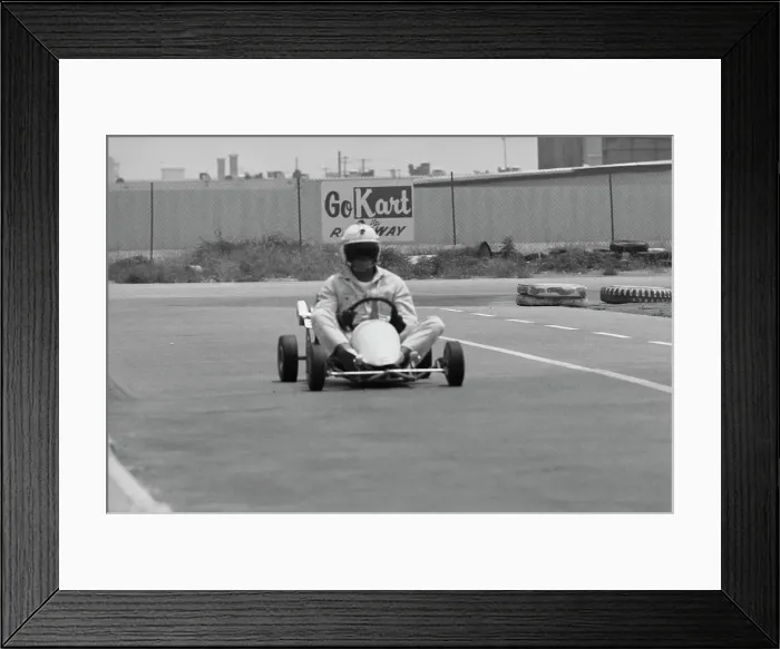 Framed Print : Paul Newman, Go Kart Raceway, Azusa, California Framed Print : Paul Newman, Go Kart Raceway, Azusa, California