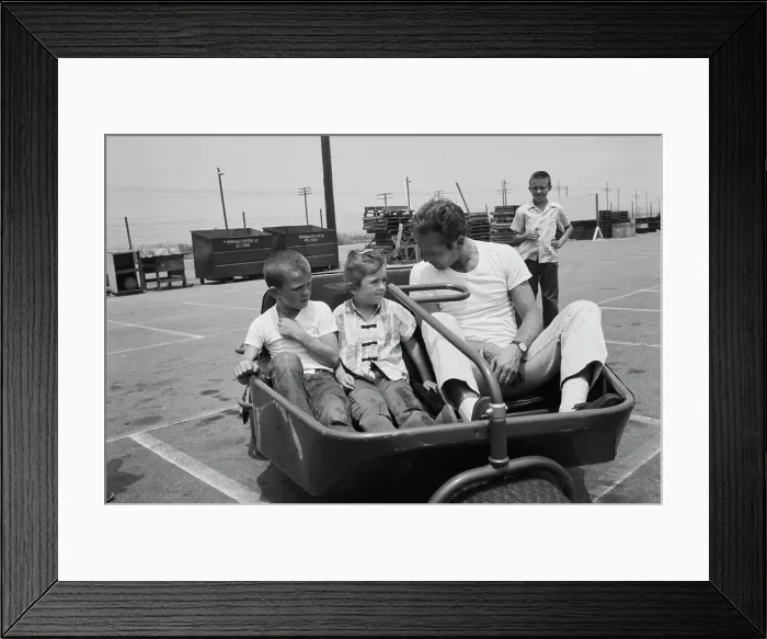 Framed Print : Paul Newman, Go Kart Raceway, Azusa, California Framed Print : Paul Newman, Go Kart Raceway, Azusa, California