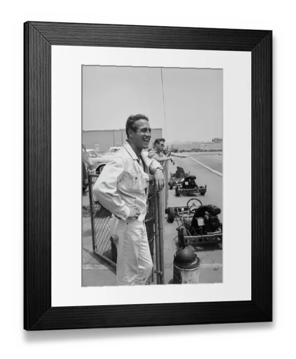 Framed Print : Paul Newman, Go Kart Raceway, Azusa, California Framed Print : Paul Newman, Go Kart Raceway, Azusa, California