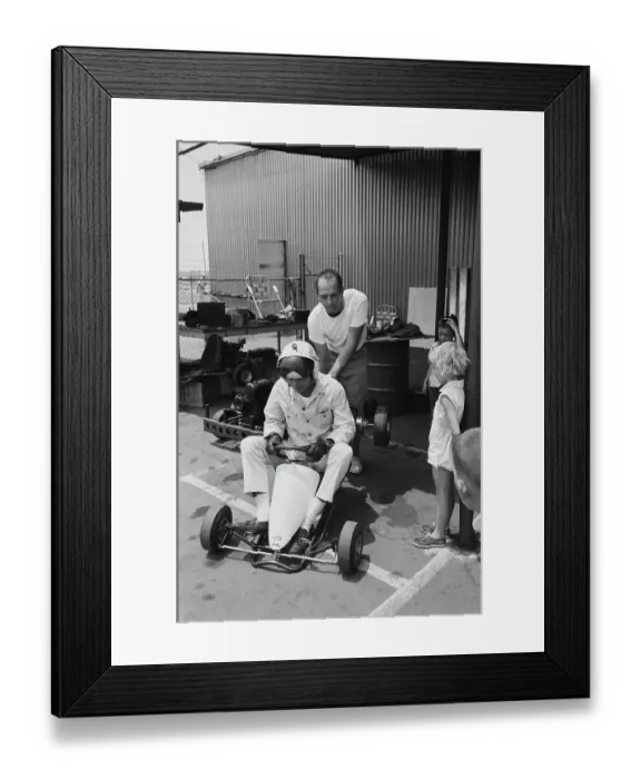 Framed Print : Paul Newman, Go Kart Raceway, Azusa, California Framed Print : Paul Newman, Go Kart Raceway, Azusa, California