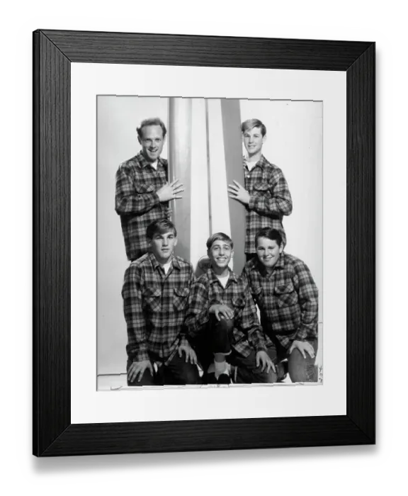 Framed Print : Beach Boys Portrait With A Surfboard Framed Print : Beach Boys Portrait With A Surfboard