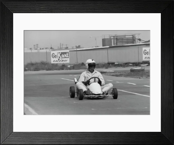 Framed Print : Paul Newman, Go Kart Raceway, Azusa, California Framed Print : Paul Newman, Go Kart Raceway, Azusa, California