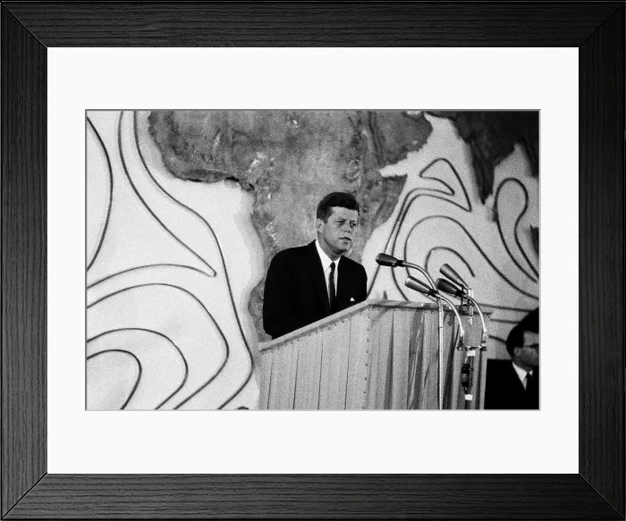 Framed Print : President Kennedy Speaks In Cologne, Germany Framed Print : President Kennedy Speaks In Cologne, Germany