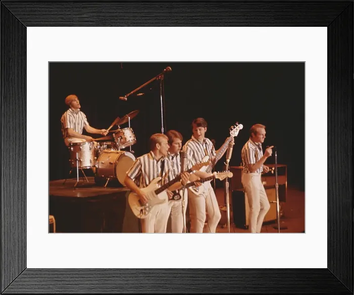 Framed Print : Beach Boys Performing In Striped Shirts Framed Print : Beach Boys Performing In Striped Shirts