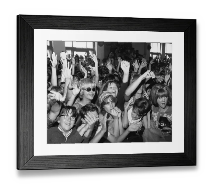 Framed Print : Circa mid 60s fans scream their appreciation for a rock and roll band on American Bandstand Framed Print : Circa mid 60s fans scream their appreciation for a rock and roll band on American Bandstand