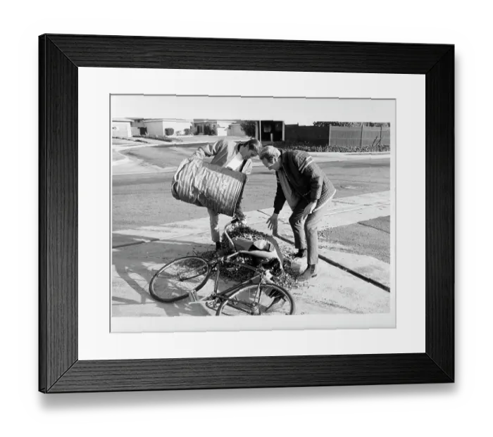 Framed Print : Mike & Dennis Pour Leaves On Someone Framed Print : Mike & Dennis Pour Leaves On Someone