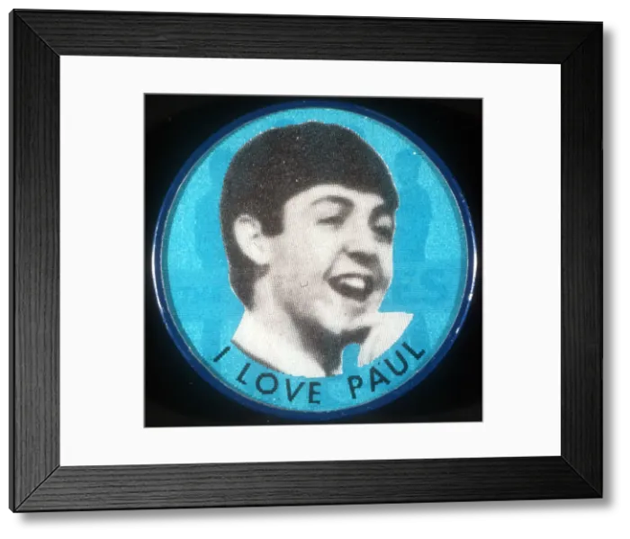 Framed Print : Beatles I Love Paul Button Framed Print : Beatles I Love Paul Button