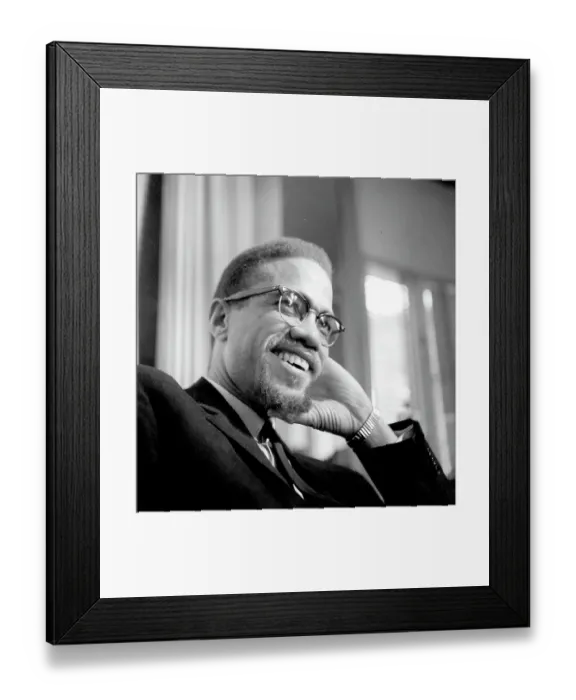 Framed Print : Malcolm X. ROCHESTER, NY - FEBRUARY 16: Former Nation Of Islam leader