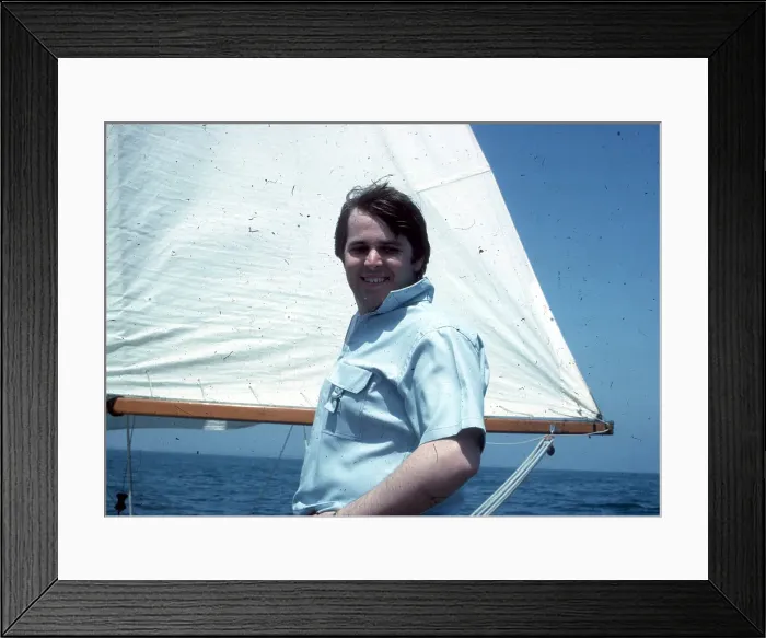 Framed Print : Carl Wilson Portrait On A Boat Framed Print : Carl Wilson Portrait On A Boat