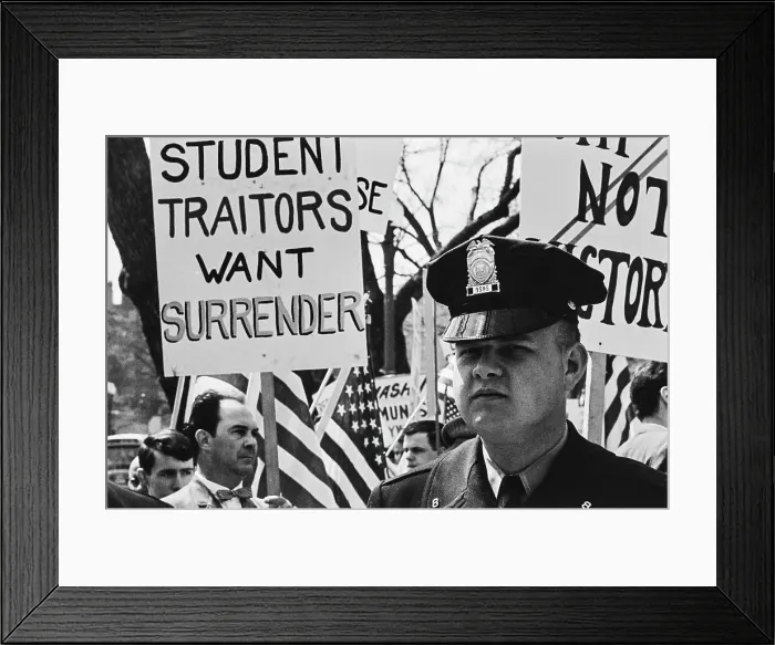 Framed Print : Pro-Vietnam War Rally
