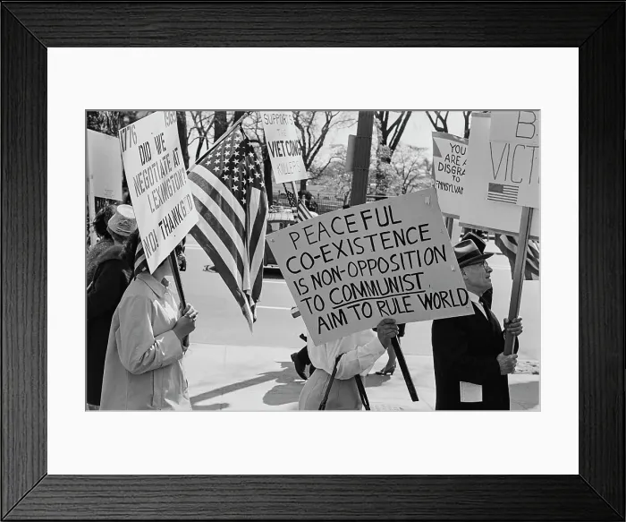 Framed Print : Pro-Vietnam War Rally
