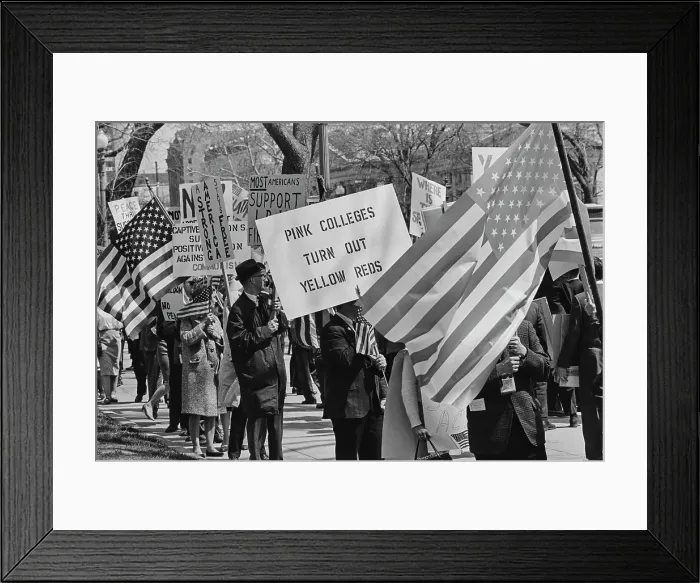 Framed Print : Pro-Vietnam War Rally