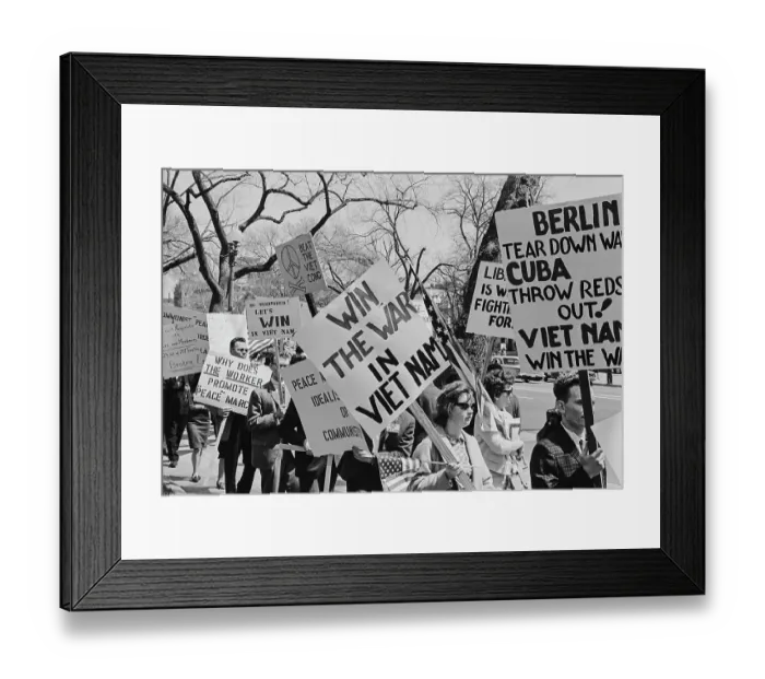 Framed Print : Pro-Vietnam War Rally